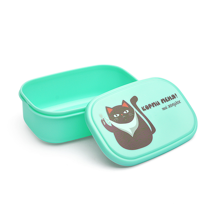 Фото к товару Ланчбокс "Корми меня!" 130x82x50 мм, 270 мл, для школьных завтраков, перекусов Ланчбокс "Корми меня!" 130x82x50 мм, 270 мл, для школьных завтраков, перекусов