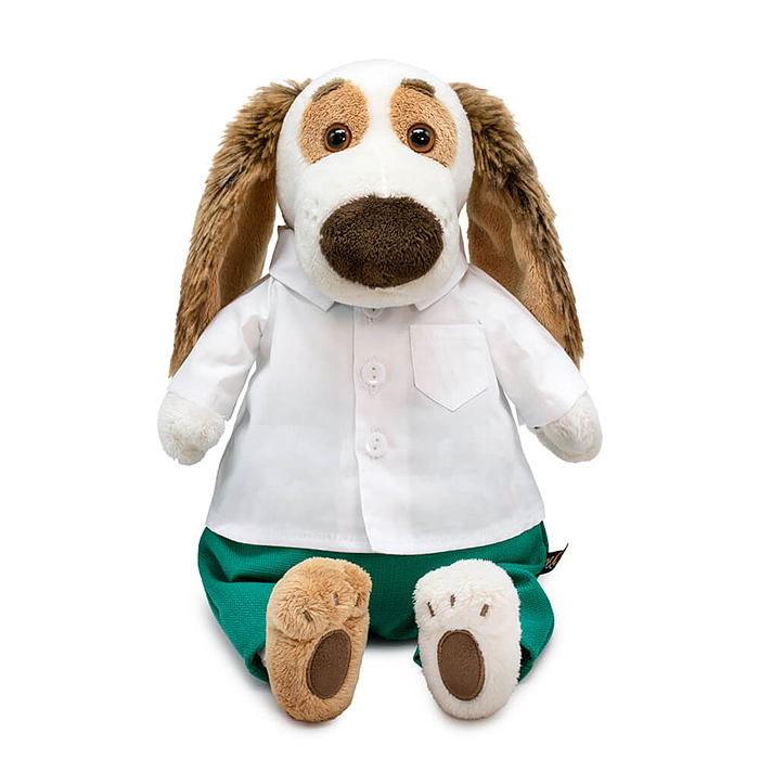 Собака Бартоломей в белоснежной рубашке