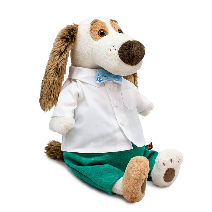 Собака Бартоломей в белоснежной рубашке