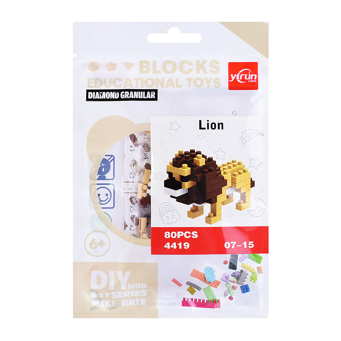 Конструктор 4419 "Животные" в ассортименте, в пакете