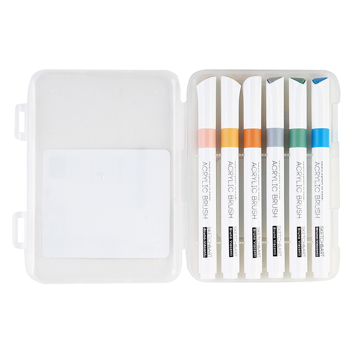 Фото к товару Набор маркеров-кистей акриловых металлик "Sketch&Art" 6 цв. Набор маркеров-кистей акриловых металлик "Sketch&Art" 6 цв.