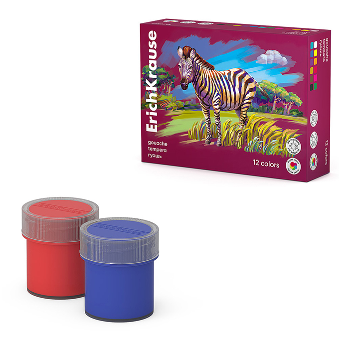 Гуашь Safari с УФ защитой яркости 12 цветов по 20 мл (в коробке 12 шт) Гуашь Safari с УФ защитой яркости 12 цветов по 20 мл (в коробке 12 шт)