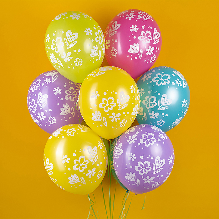 Фото к товару Шар (12''/30 см) Цветочки, Ассорти, пастель, 5 ст, 25 шт. Шар (12''/30 см) Цветочки, Ассорти, пастель, 5 ст, 25 шт.
