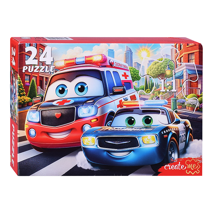 Макси-пазлы 24 "Городские машинки-помощники"