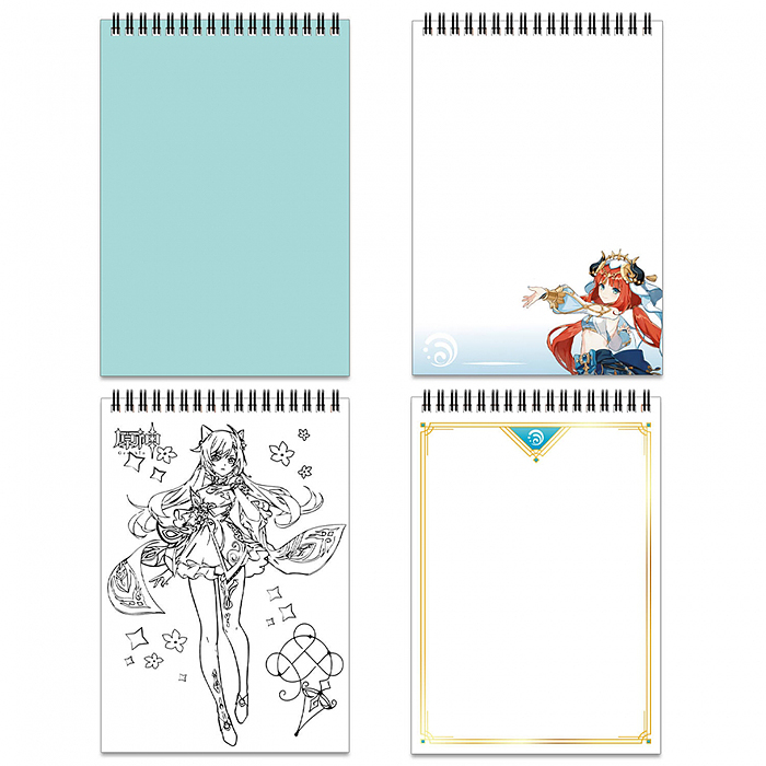 Геншин. Творческий блокнот cо стикерами A5. Нежная Фурина. 