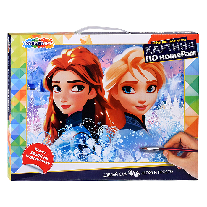 Холст по номерам на подрамнике 30*40 см "Снежные принцессы" 