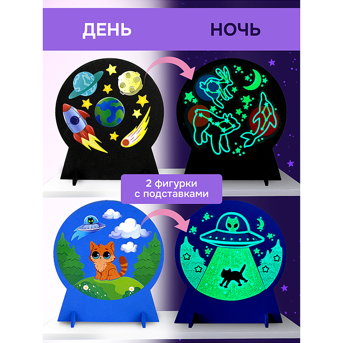 Объемная аппликация (EVA). Светящаяся. Космические истории