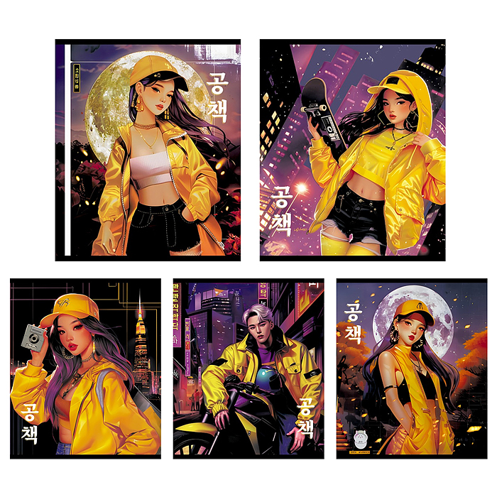 Тетрадь 48л. клетка, А5 "К-Поп" скрепка Тетрадь 48л. клетка, А5 "К-Поп" скрепка