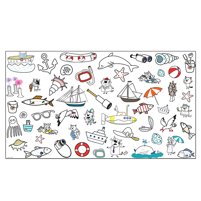 Фото к товару Игра-раскраска. Морские игры. Три кота. Игра-раскраска. Морские игры. Три кота.