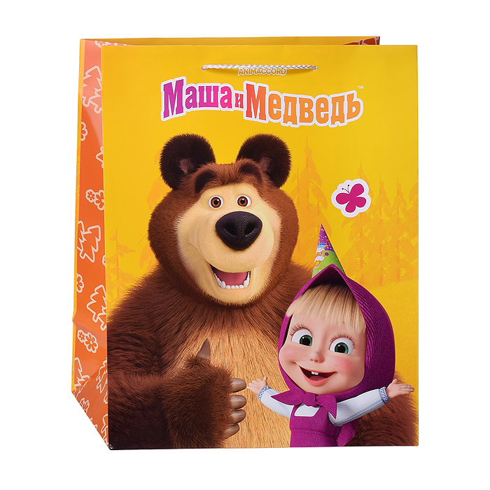 Пакет подарочный глянцевый "Маша и Медведь" l