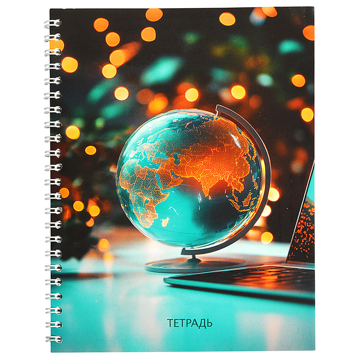Тетрадь 40л. линейка, на гребне "Глобус"
