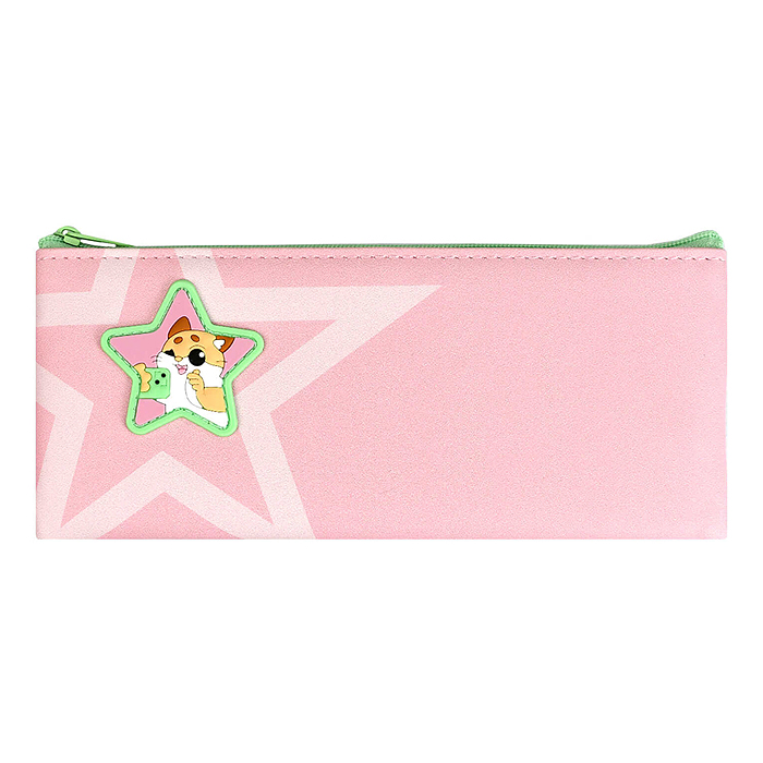 Пенал школьный "Котик с телефоном" 19.5х9 см, искусственная кожа, молния