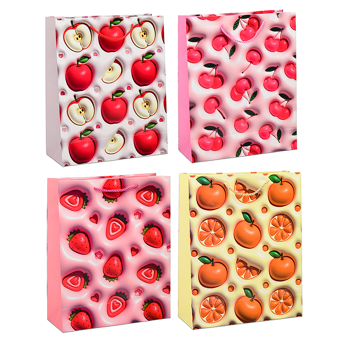 Пакет подарочный 00-6364 "Фрукты и ягоды" 26х32х10 см Пакет подарочный 00-6364 "Фрукты и ягоды" 26х32х10 см