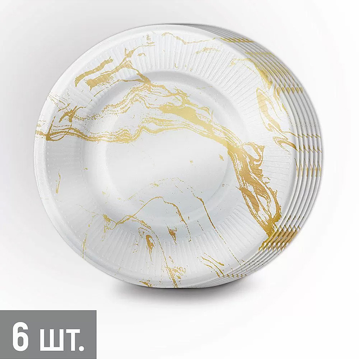 Набор тарелок  (d=18 см) "Белый мрамор"
