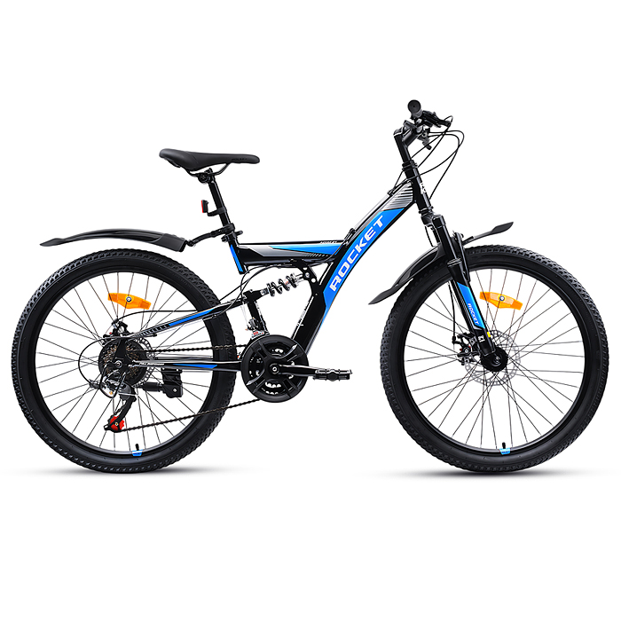 Велосипед 24" Rocket Azkar, цвет черный/синий, размер 15"