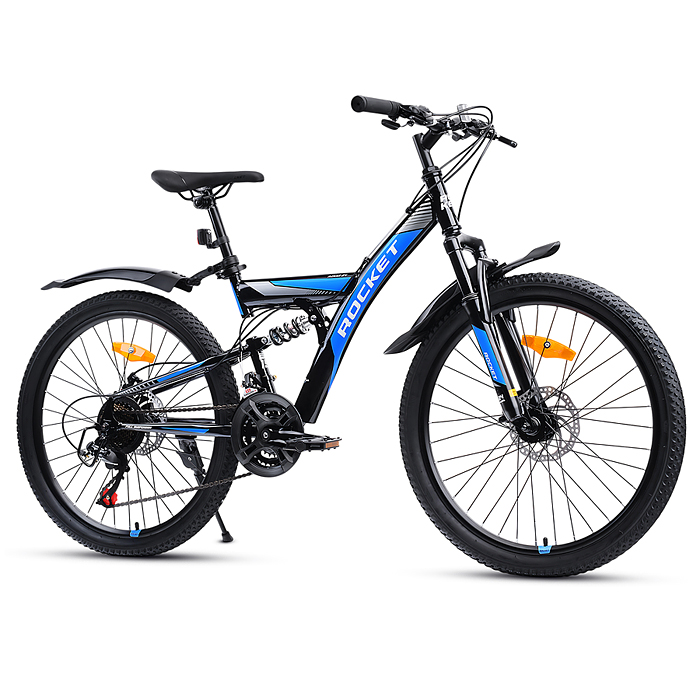 Фото к товару Велосипед 24" Rocket Azkar, цвет черный/синий, размер 15" Велосипед 24" Rocket Azkar, цвет черный/синий, размер 15"