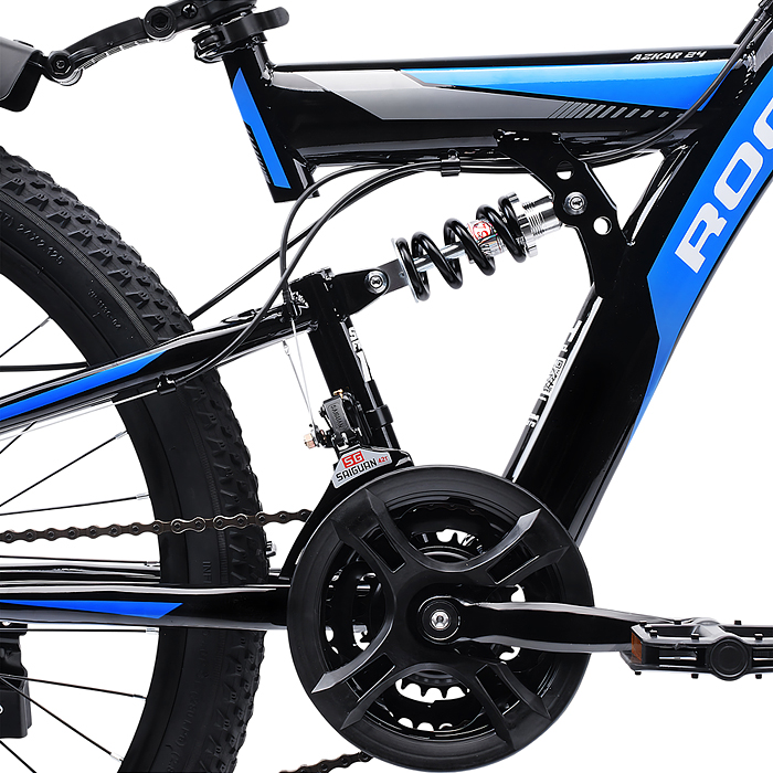 Фото к товару Велосипед 24" Rocket Azkar, цвет черный/синий, размер 15" Велосипед 24" Rocket Azkar, цвет черный/синий, размер 15"