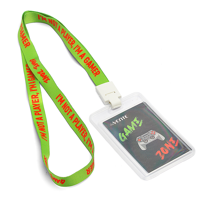 Бейдж школьный пластиковый "Gamer" 110x65 мм, вертикальный, прозрачный, ПВХ