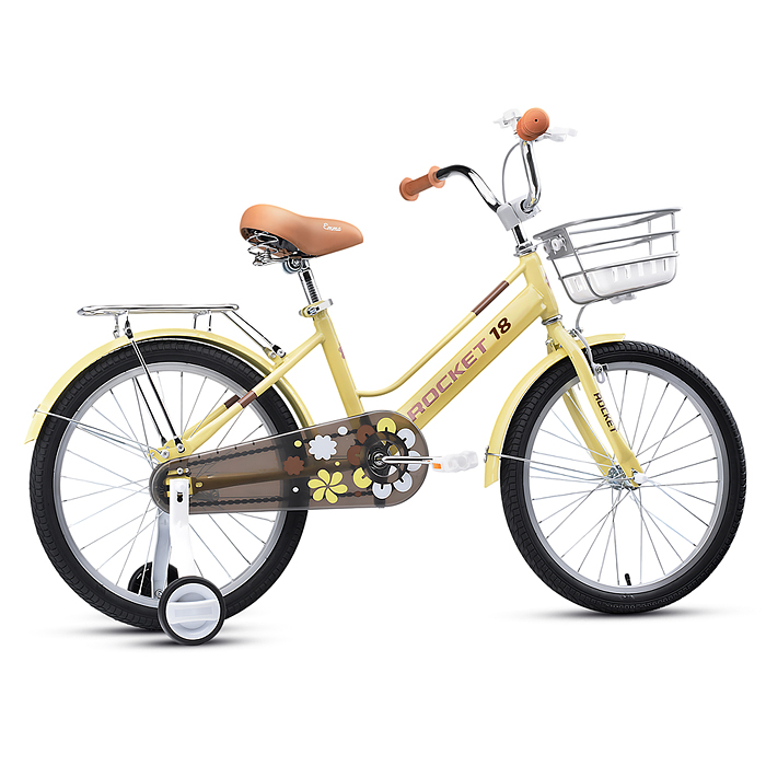 Фото к товару Велосипед 18" Rocket Emma, цвет желтый Велосипед 18" Rocket Emma, цвет желтый