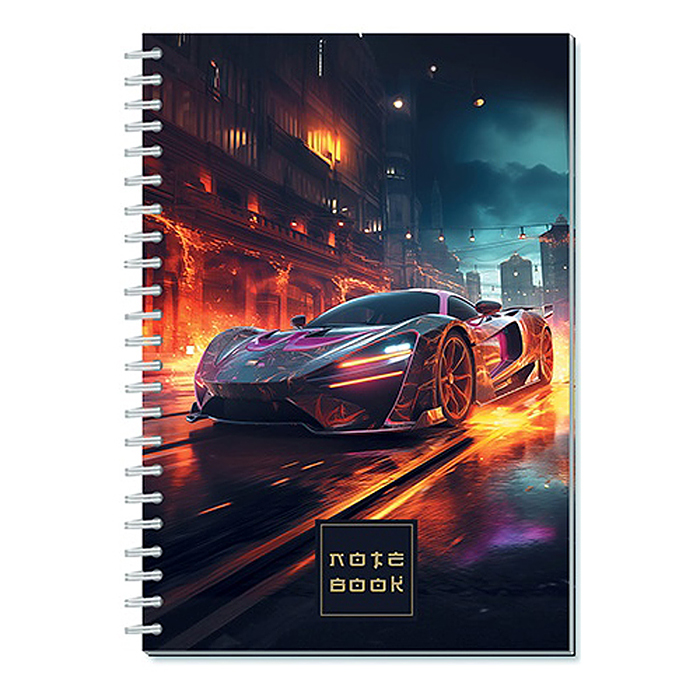 Записная книжка на гребне А5, 7БЦ, 60л."Суперавто" Записная книжка на гребне А5, 7БЦ, 60л."Суперавто"