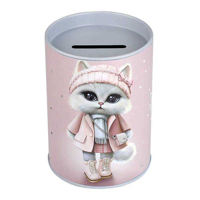 Копилка-подставка для канцелярских принадлежностей "Городские кошечки" цвет розовый