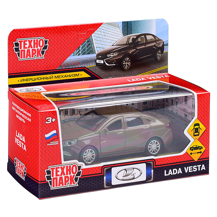 Фото к товару Машина металл LADA Vesta 11,5 см, (двери, коричневый) в коробке Машина металл LADA Vesta 11,5 см, (двери, коричневый) в коробке