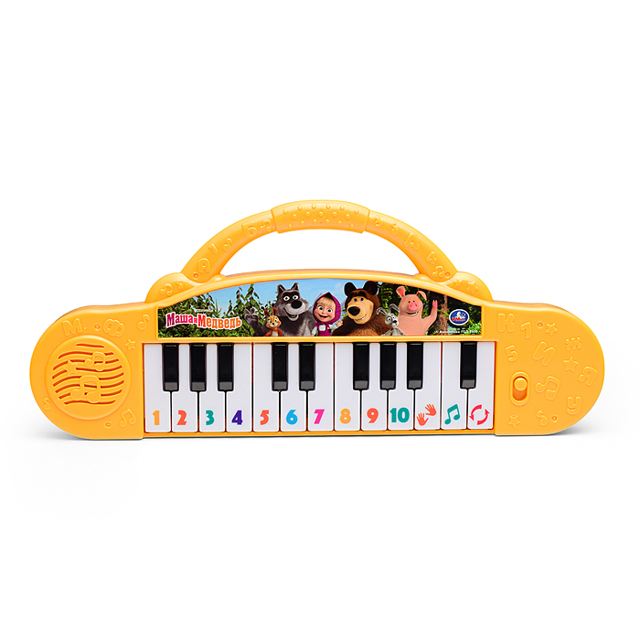 Фото к товару Пианино "Маша и Медведь" (40 песен, стихов и звуков, бат.) в коробке Пианино "Маша и Медведь" (40 песен, стихов и звуков, бат.) в коробке