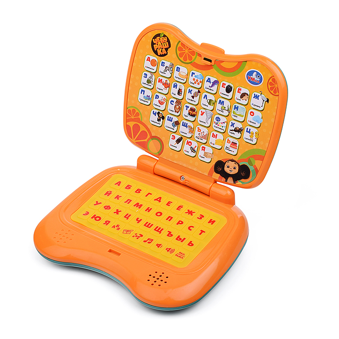 Фото к товару Обучающий компьютер Азбука. Чебурашка (100 песен, стихов и звуков) в коробке Обучающий компьютер Азбука. Чебурашка (100 песен, стихов и звуков) в коробке