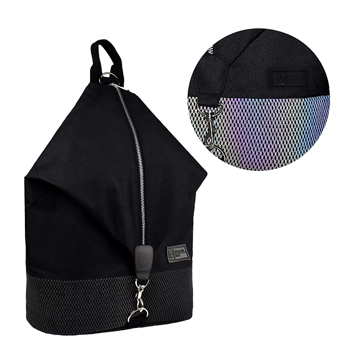 Рюкзак, черный (27.5x40x14.5 см, полиэстер, светоотражающая сетка, 1 отделение (-я)