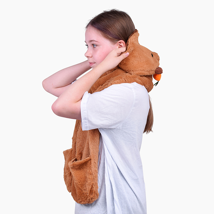 Шапка карнавальная 00-6840 "Капибара" с апельсинкой 43*40 см.