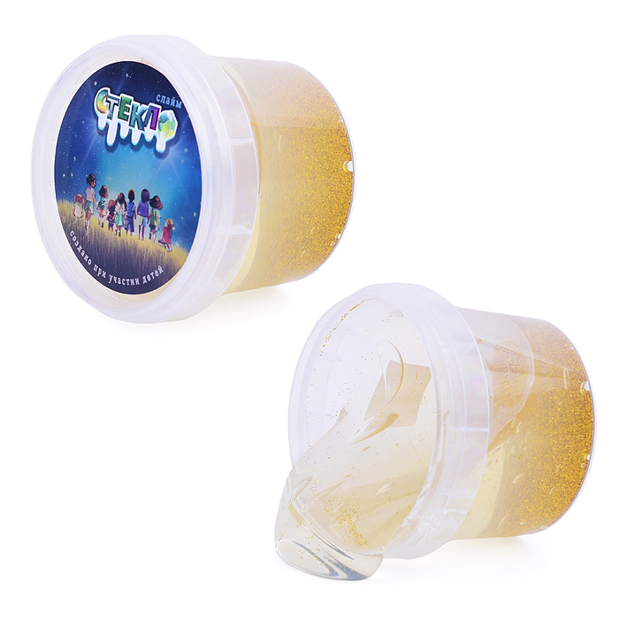 Слайм "Стекло" с золотыми блестками, 90 гр Слайм "Стекло" с золотыми блестками, 90 гр