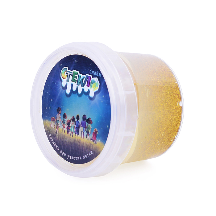 Слайм "Стекло" с золотыми блестками, 90 гр