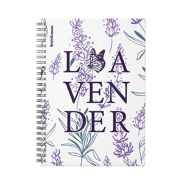 Тетрадь 80 л. клетка, Lavender, А5, с пластиковой обложкой, на спирали Тетрадь 80 л. клетка, Lavender, А5, с пластиковой обложкой, на спирали
