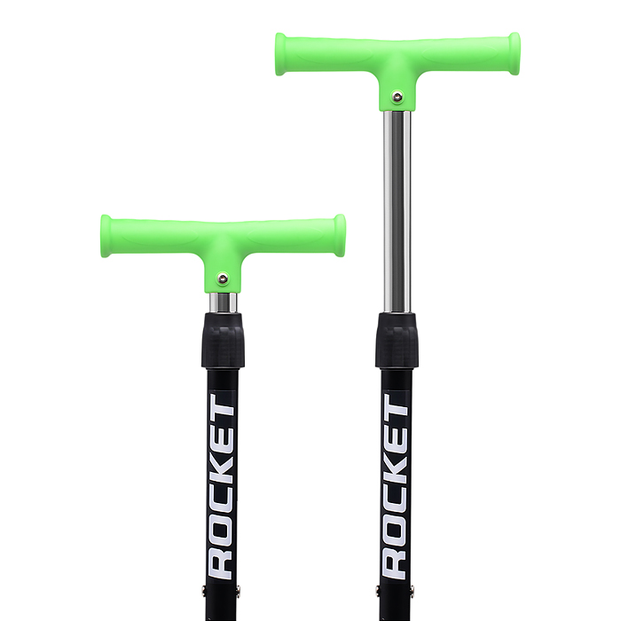 Фото к товару Самокат трёхколёсный ROCKET колёса PU, цвет чёрный Самокат трёхколёсный ROCKET колёса PU, цвет чёрный