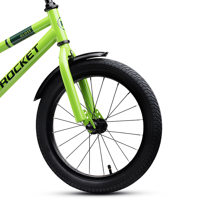 Фото к товару Велосипед 16" Rocket Gloss, цвет зеленый Велосипед 16" Rocket Gloss, цвет зеленый