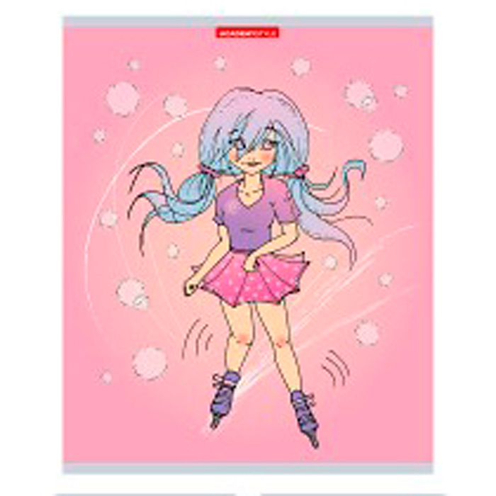 Фото к товару Тетрадь 48л. клетка А5 "Девочки" на скобе, отделка текстура, тиснение фольгой Тетрадь 48л. клетка А5 "Девочки" на скобе, отделка текстура, тиснение фольгой