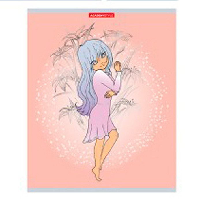 Фото к товару Тетрадь 48л. клетка А5 "Девочки" на скобе, отделка текстура, тиснение фольгой Тетрадь 48л. клетка А5 "Девочки" на скобе, отделка текстура, тиснение фольгой