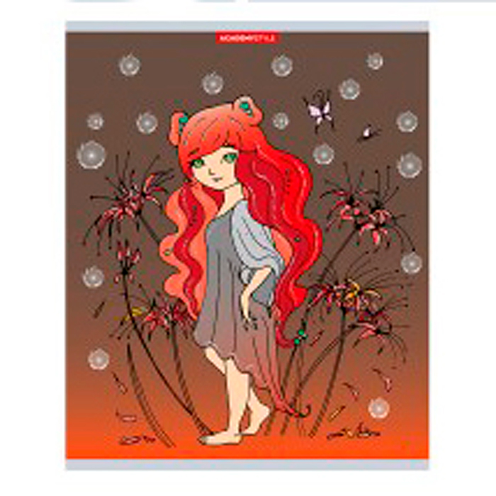 Фото к товару Тетрадь 48л. клетка А5 "Девочки" на скобе, отделка текстура, тиснение фольгой Тетрадь 48л. клетка А5 "Девочки" на скобе, отделка текстура, тиснение фольгой