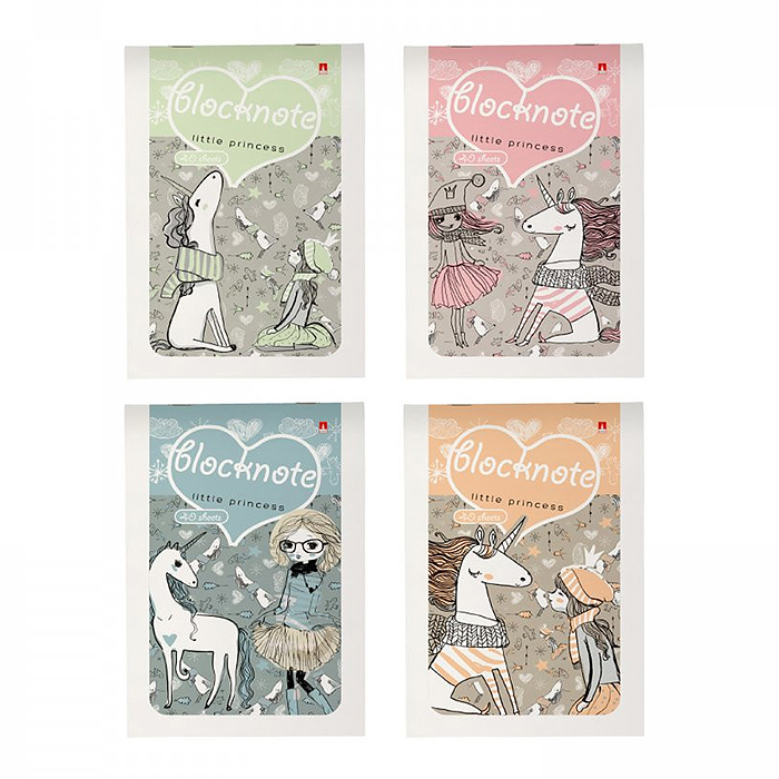 Блокнот А5 40 л. "Девочка и единорог" 4 вида Блокнот А5 40 л. "Девочка и единорог" 4 вида