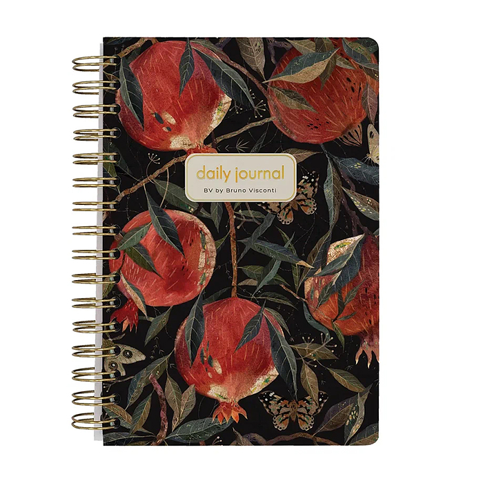 Ежедневник на золотом гребне «Cute diary» А5, BV, 136 л, "Гранат"