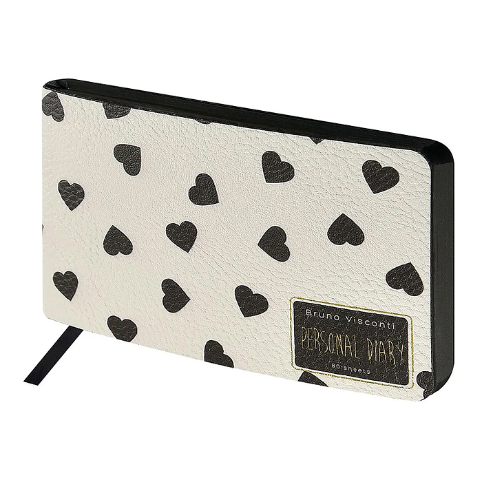 Еженедельник А6 "Black&White. Сердечки"