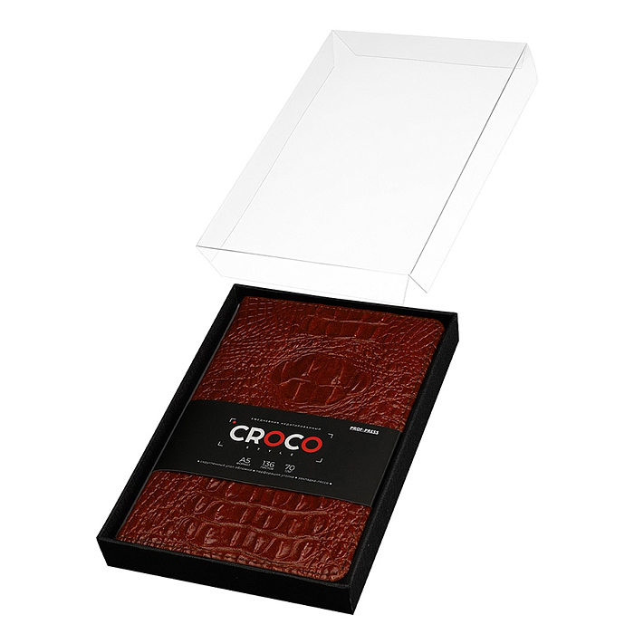 Фото к товару Ежедневник недатированный A5, 136л. "Croco Style" терракотовый Ежедневник недатированный A5, 136л. "Croco Style" терракотовый