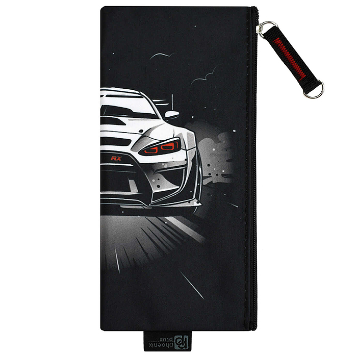 Пенал школьный "Финиш" (без наполнения, 19.5х9 см, микрофибра на ПВХ-основе)