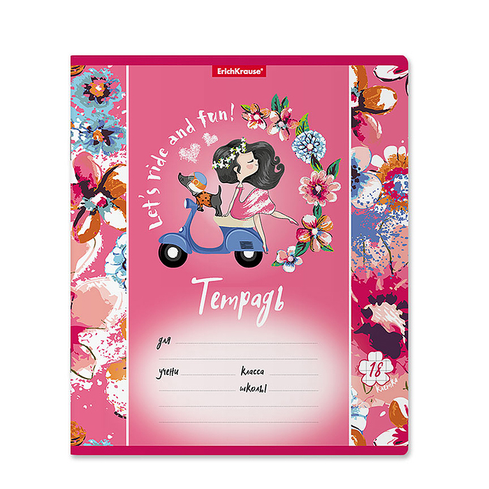 Тетрадь 18л. клетка "Flower Scooter" Тетрадь 18л. клетка "Flower Scooter"