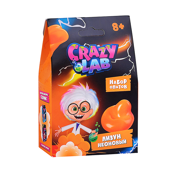Игрушка для детей: Научно-познавательный набор Неоновый лизун, модели Crazy Lab