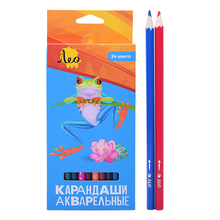 Набор акварельных карандашей 24 цв. "Ярко" заточенный Набор акварельных карандашей 24 цв. "Ярко" заточенный