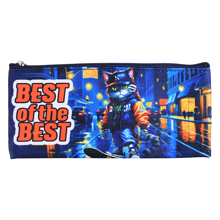 Пенал "Best Of The Best" 21,5x9x1 см, плоский для 35 предметов, плотный износостойкий полиэ