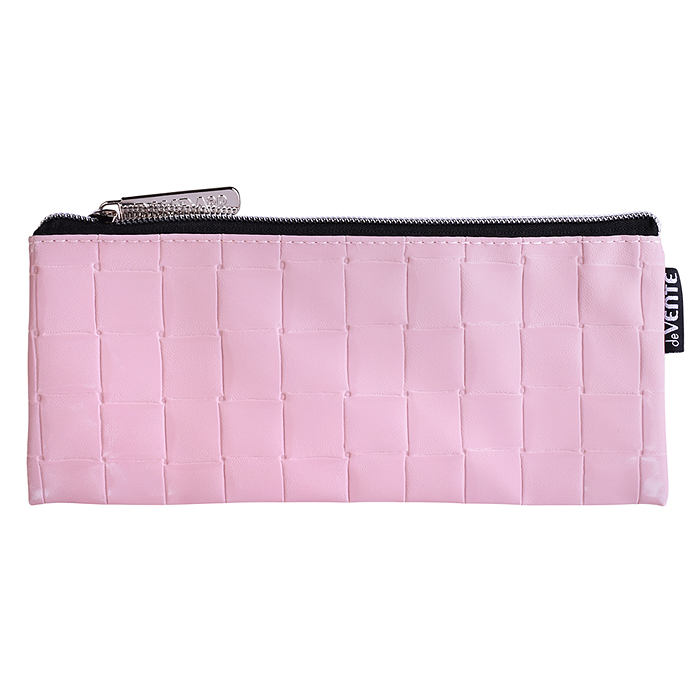 Пенал "Nova" 21,5x9x1 см, плоский для 35 предметов, на молнии, фактурная искусственная кожа