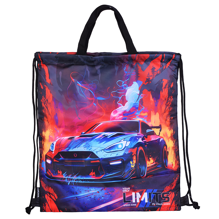 Сумка для сменной обуви "Speed Zone" 38x43 см, влагонепроницаемый полиэстер, на веревочной 