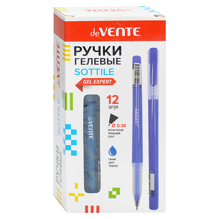 Фото к товару Ручка гелевая "Sottile" d=0,38 мм, синий корпус с полупрозрачной матовой грип-зоной, сменны Ручка гелевая "Sottile" d=0,38 мм, синий корпус с полупрозрачной матовой грип-зоной, сменны